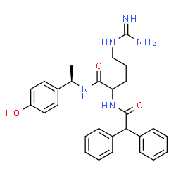 ChemSpider 2D Image | N~2~-(Diphenylacetyl)-N-[(1R)-1-(4-hydroxyphenyl)ethyl]argininamide | C28H33N5O3