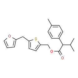 ChemSpider 2D Image | [5-(2-Furylmethyl)-2-thienyl]methyl 3-methyl-2-(4-methylphenyl)butanoate | C22H24O3S