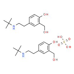 ChemSpider 2D Image | 2-(Hydroxymethyl)-4-{2-[(2-methyl-2-propanyl)amino]ethyl}phenol sulfate (2:1) | C26H44N2O8S