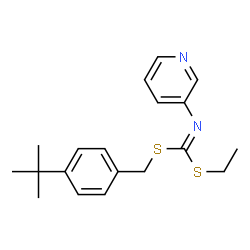 ChemSpider 2D Image | Ethyl 4-(2-methyl-2-propanyl)benzyl 3-pyridinylcarbonodithioimidate | C19H24N2S2