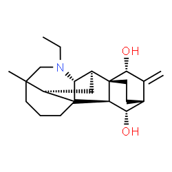ChemSpider 2D Image | (5alpha,7alpha,11beta,15beta,20R)-21-Ethyl-4-methyl-7,20-cycloatid-16-ene-11,15-diol | C22H33NO2