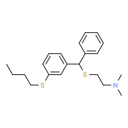 ChemSpider 2D Image | 2-({[3-(Butylsulfanyl)phenyl](phenyl)methyl}sulfanyl)-N,N-dimethylethanamine | C21H29NS2