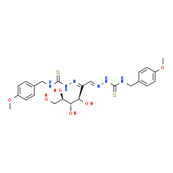 ChemSpider 2D Image | (2E,2'Z)-2,2'-[(1E,2Z,3R,4S,5R)-3,4,5,6-Tetrahydroxy-1,2-hexanediylidene]bis[N-(4-methoxybenzyl)hydrazinecarbothioamide] | C24H32N6O6S2
