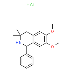 ChemSpider 2D Image | 6,7-Dimethoxy-3,3-dimethyl-1-phenyl-1,2,3,4-tetrahydroisoquinoline hydrochloride (1:1) | C19H24ClNO2