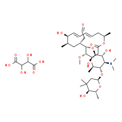 ChemSpider 2D Image | [(4R,5S,6S,7R,9R,10R,11E,13E,16R)-6-{[(2S,3R,4R,5S,6R)-4-(Dimethylamino)-3-hydroxy-5-{[(2R,5S,6R)-5-hydroxy-4,4,6-trimethyltetrahydro-2H-pyran-2-yl]oxy}-6-methyltetrahydro-2H-pyran-2-yl]oxy}-4,10-dihy
droxy-5-methoxy-9,16-dimethyl-2-oxooxacyclohexadeca-11,13-dien-7-yl]acetaldehyde 2,3-dihydroxysuccinate (1:1) | C40H67NO18