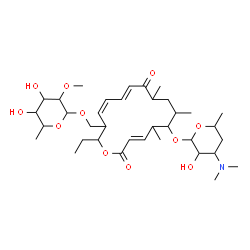 ChemSpider 2D Image | (3E,11E,13Z)-15-{[(6-Deoxy-2-O-methylhexopyranosyl)oxy]methyl}-16-ethyl-5,7,9-trimethyl-2,10-dioxooxacyclohexadeca-3,11,13-trien-6-yl 3,4,6-trideoxy-3-(dimethylamino)hexopyranoside | C36H59NO11