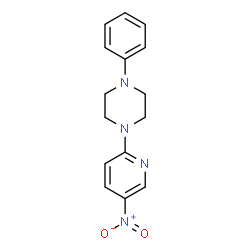 ChemSpider 2D Image | 1-(5-Nitro-2-pyridinyl)-4-phenylpiperazine | C15H16N4O2