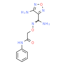 ChemSpider 2D Image | 2-({[Amino(4-amino-1,2,5-oxadiazol-3-yl)methylene]amino}oxy)-N-phenylacetamide | C11H12N6O3