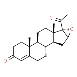 ChemSpider 2D Image | 16,17-Epoxypregn-4-ene-3,20-dione | C21H28O3