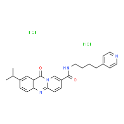 ChemSpider 2D Image | 2-Isopropyl-11-oxo-N-[4-(4-pyridinyl)butyl]-11H-pyrido[2,1-b]quinazoline-8-carboxamide dihydrochloride | C25H28Cl2N4O2
