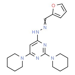 ChemSpider 2D Image | 4-[2-(2-Furylmethylene)hydrazino]-2,6-di(1-piperidinyl)pyrimidine | C19H26N6O