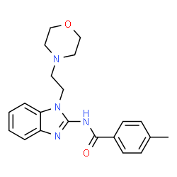 ChemSpider 2D Image | 4-Methyl-N-{1-[2-(4-morpholinyl)ethyl]-1H-benzimidazol-2-yl}benzamide | C21H24N4O2