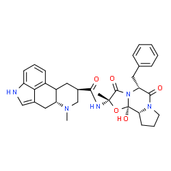 ChemSpider 2D Image | (2'beta,5alpha,5'beta,8alpha,11'alpha,12'beta)-5'-Benzyl-12'-hydroxy-2'-methyl-3',6',18-trioxo-9,10-dihydroergotaman | C33H37N5O5