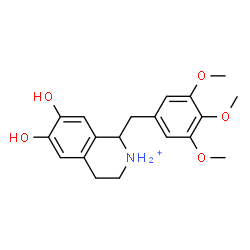 ChemSpider 2D Image | 6,7-Dihydroxy-1-(3,4,5-trimethoxybenzyl)-1,2,3,4-tetrahydroisoquinolinium | C19H24NO5