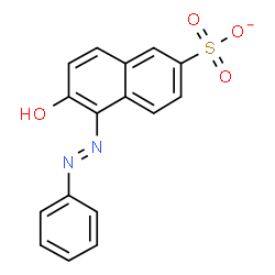 ChemSpider 2D Image | 6-Hydroxy-5-[(E)-phenyldiazenyl]-2-naphthalenesulfonate | C16H11N2O4S