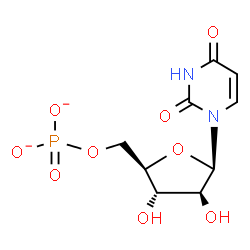 ChemSpider 2D Image | 1-(5-O-Phosphonato-beta-D-arabinofuranosyl)-2,4(1H,3H)-pyrimidinedione | C9H11N2O9P