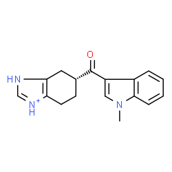 ChemSpider 2D Image | (5R)-5-[(1-Methyl-1H-indol-3-yl)carbonyl]-4,5,6,7-tetrahydro-1H-benzimidazol-1-ium | C17H18N3O