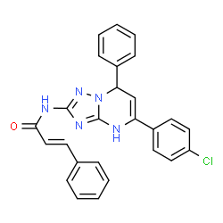ChemSpider 2D Image | (2E)-N-[5-(4-Chlorophenyl)-7-phenyl-3,7-dihydro[1,2,4]triazolo[1,5-a]pyrimidin-2-yl]-3-phenylacrylamide | C26H20ClN5O