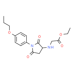 ChemSpider 2D Image | Ethyl N-[2,5-dioxo-1-(4-propoxyphenyl)-3-pyrrolidinyl]glycinate | C17H22N2O5