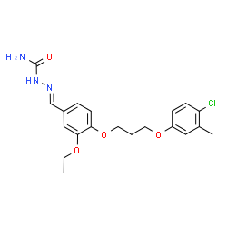 ChemSpider 2D Image | (2E)-2-{4-[3-(4-Chloro-3-methylphenoxy)propoxy]-3-ethoxybenzylidene}hydrazinecarboxamide | C20H24ClN3O4