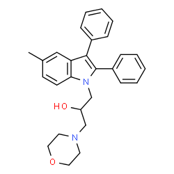 ChemSpider 2D Image | 1-(5-Methyl-2,3-diphenyl-1H-indol-1-yl)-3-(4-morpholinyl)-2-propanol | C28H30N2O2