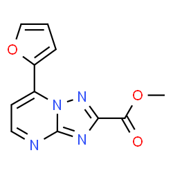 ChemSpider 2D Image | Methyl 7-(2-furyl)[1,2,4]triazolo[1,5-a]pyrimidine-2-carboxylate | C11H8N4O3