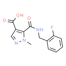 ChemSpider 2D Image | 5-[(2-Fluorobenzyl)carbamoyl]-1-methyl-1H-pyrazole-4-carboxylic acid | C13H12FN3O3