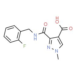 ChemSpider 2D Image | 3-[(2-Fluorobenzyl)carbamoyl]-1-methyl-1H-pyrazole-4-carboxylic acid | C13H12FN3O3
