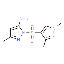 ChemSpider 2D Image | 1-[(1,3-Dimethyl-1H-pyrazol-4-yl)sulfonyl]-3-methyl-1H-pyrazol-5-amine | C9H13N5O2S