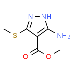 ChemSpider 2D Image | METHYL 3-AMINO-5-(METHYLSULFANYL)-1H-PYRAZOLE-4-CARBOXYLATE | C6H9N3O2S