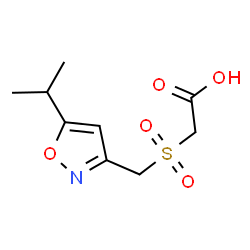 ChemSpider 2D Image | {[(5-Isopropyl-1,2-oxazol-3-yl)methyl]sulfonyl}acetic acid | C9H13NO5S