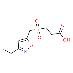 ChemSpider 2D Image | 3-{[(3-Ethyl-1,2-oxazol-5-yl)methyl]sulfonyl}propanoic acid | C9H13NO5S