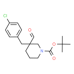 ChemSpider 2D Image | tert-butyl 3-[(4-chlorophenyl)methyl]-3-formylpiperidine-1-carboxylate | C18H24ClNO3