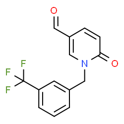 ChemSpider 2D Image | 6-oxo-1-(3-(trifluoromethyl)benzyl)-1,6-dihydropyridine-3-carbaldehyde | C14H10F3NO2