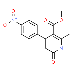 ChemSpider 2D Image | methyl 2-methyl-4-(4-nitrophenyl)-6-oxo-4,5-dihydro-1H-pyridine-3-carboxylate | C14H14N2O5