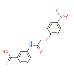 ChemSpider 2D Image | 3-{[(4-Nitrophenoxy)acetyl]amino}benzoic acid | C15H12N2O6