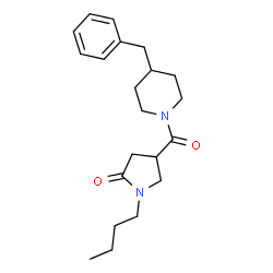 ChemSpider 2D Image | 4-[(4-Benzyl-1-piperidinyl)carbonyl]-1-butyl-2-pyrrolidinone | C21H30N2O2