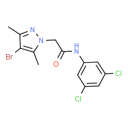 ChemSpider 2D Image | 2-(4-Bromo-3,5-dimethyl-1H-pyrazol-1-yl)-N-(3,5-dichlorophenyl)acetamide | C13H12BrCl2N3O