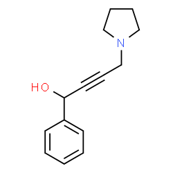 ChemSpider 2D Image | 1-Phenyl-4-(1-pyrrolidinyl)-2-butyn-1-ol | C14H17NO