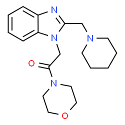 ChemSpider 2D Image | 1-(4-Morpholinyl)-2-[2-(1-piperidinylmethyl)-1H-benzimidazol-1-yl]ethanone | C19H26N4O2