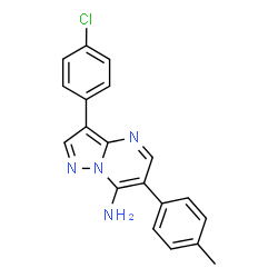 ChemSpider 2D Image | 3-(4-Chlorophenyl)-6-(4-methylphenyl)pyrazolo[1,5-a]pyrimidin-7-amine | C19H15ClN4