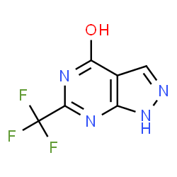 ChemSpider 2D Image | 6-(Trifluoromethyl)-1,5-dihydro-4H-pyrazolo[3,4-d]pyrimidin-4-one | C6H3F3N4O