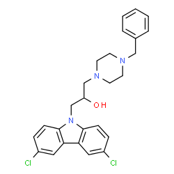 ChemSpider 2D Image | 1-(4-Benzyl-piperazin-1-yl)-3-(3,6-dichloro-carbazol-9-yl)-propan-2-ol | C26H27Cl2N3O