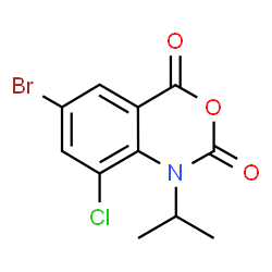 ChemSpider 2D Image | 6-Bromo-8-chloro-1-isopropyl-2H-3,1-benzoxazine-2,4(1H)-dione | C11H9BrClNO3
