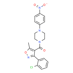 ChemSpider 2D Image | [3-(2-Chlorophenyl)-5-methyl-1,2-oxazol-4-yl][4-(4-nitrophenyl)-1-piperazinyl]methanone | C21H19ClN4O4