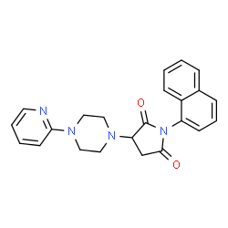 ChemSpider 2D Image | 1-(1-Naphthyl)-3-[4-(2-pyridinyl)-1-piperazinyl]-2,5-pyrrolidinedione | C23H22N4O2