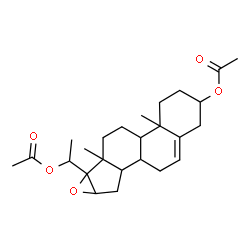ChemSpider 2D Image | 16,17-Epoxypregn-5-ene-3,20-diyl diacetate | C25H36O5