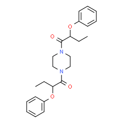 ChemSpider 2D Image | 1,1'-(1,4-Piperazinediyl)bis(2-phenoxy-1-butanone) | C24H30N2O4