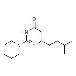 ChemSpider 2D Image | 4-pyrimidinol, 6-(3-methylbutyl)-2-(1-piperidinyl)- | C14H23N3O