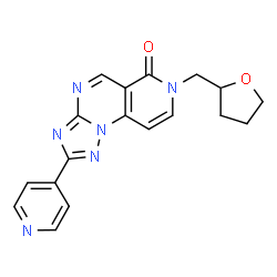 ChemSpider 2D Image | 2-(4-Pyridinyl)-7-(tetrahydro-2-furanylmethyl)pyrido[3,4-e][1,2,4]triazolo[1,5-a]pyrimidin-6(7H)-one | C18H16N6O2